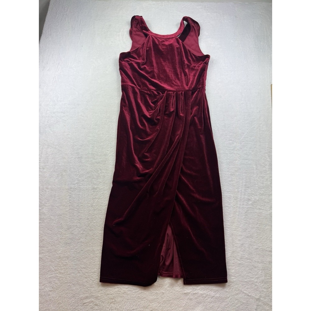 Grace Karin Burgundy Velvet Dress Sz L Side Drape & Slit Cocktail Glamour‎ Regal